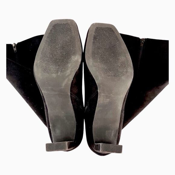 JUSTFAB EVELYN Womens Size US 8M Tall Heeled Boot Black Faux Suede Inside Zipper - Picture 6 of 8